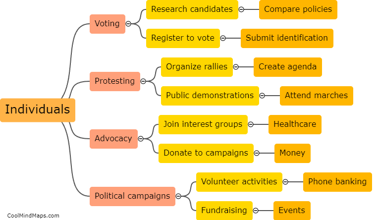 How do individuals engage in political activities?