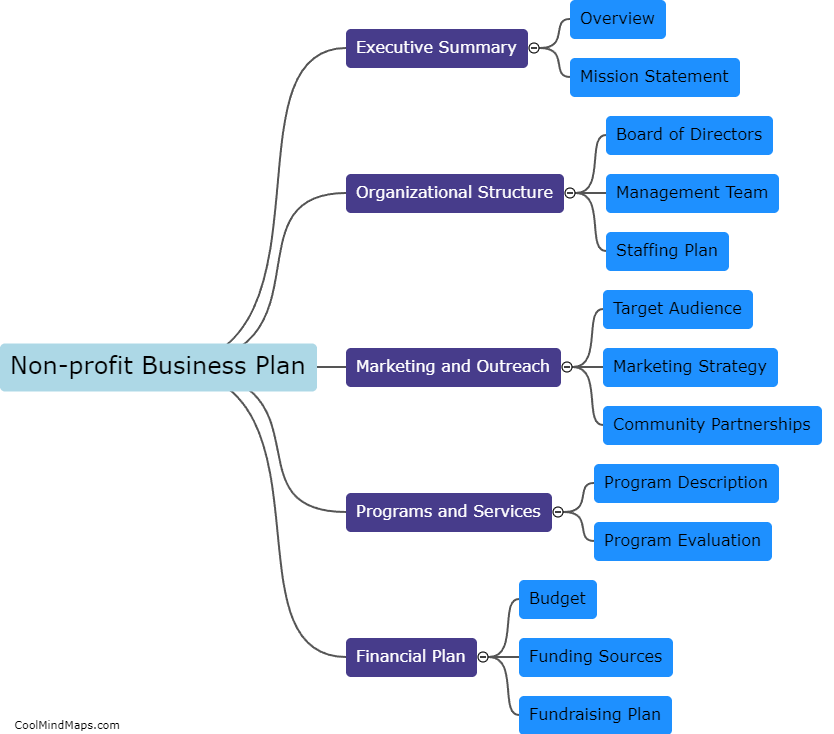 What elements should be included in a non-profit business plan?