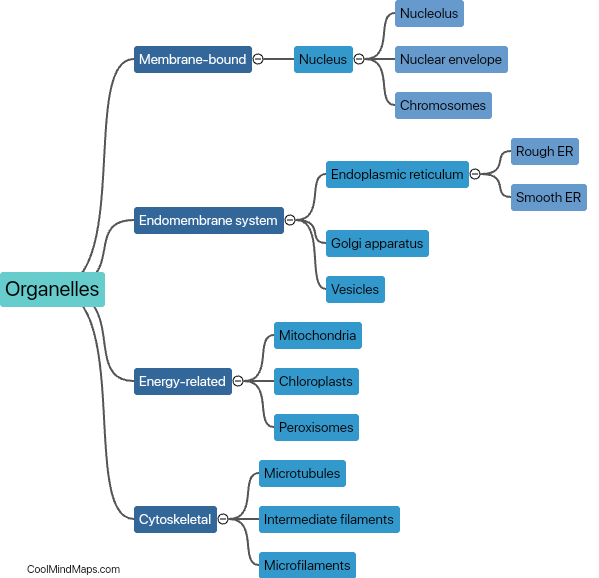 What are the different types of organelles in a cell?