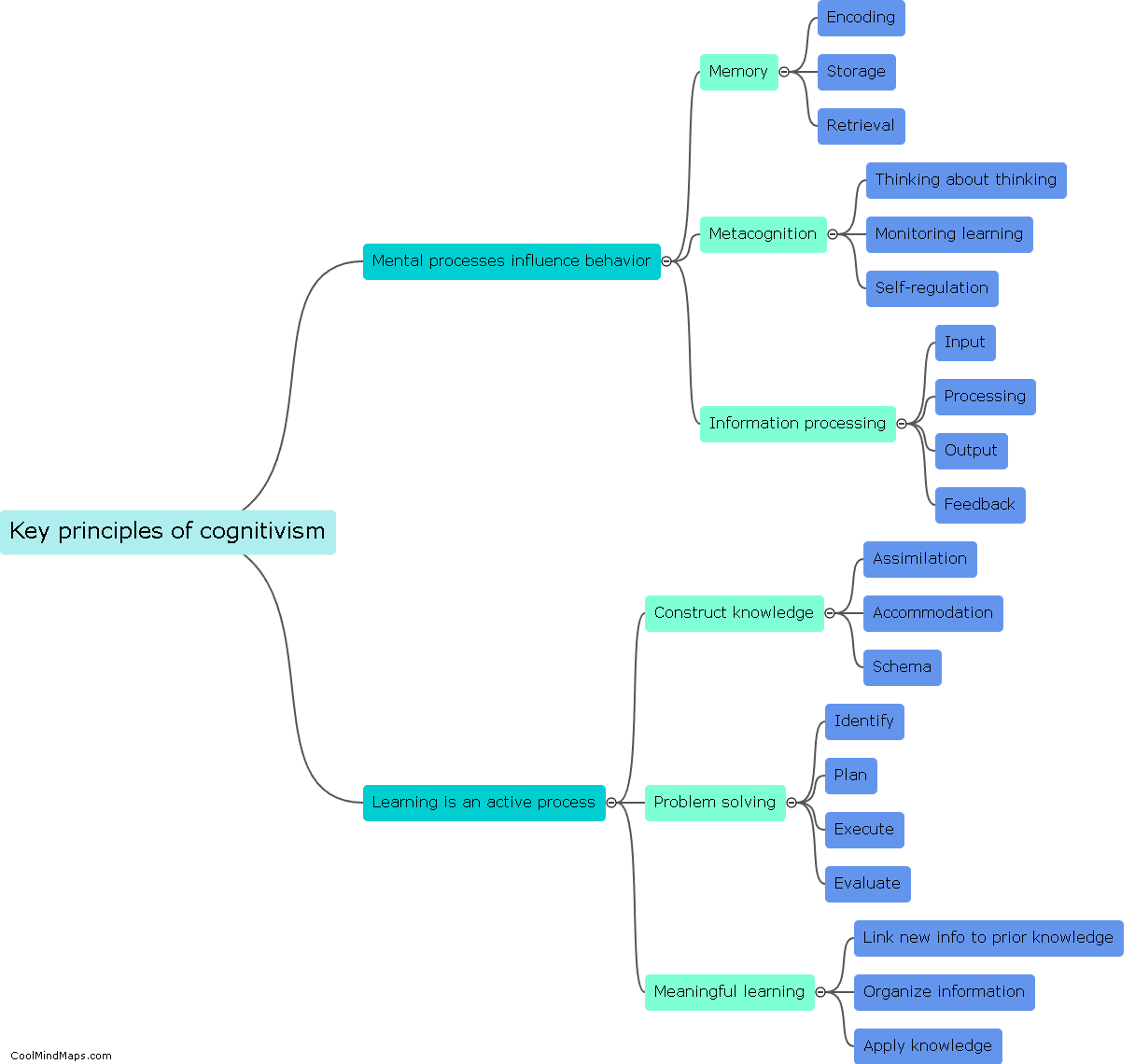 What are the key principles of cognitivism?