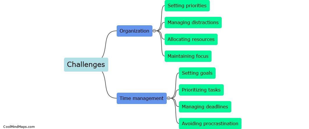 What are the challenges of organization and time management?