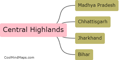Which Indian states are part of the Central Highlands?