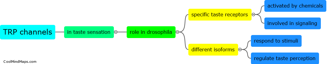 What is the role of TRP channels in drosophila taste sensation?