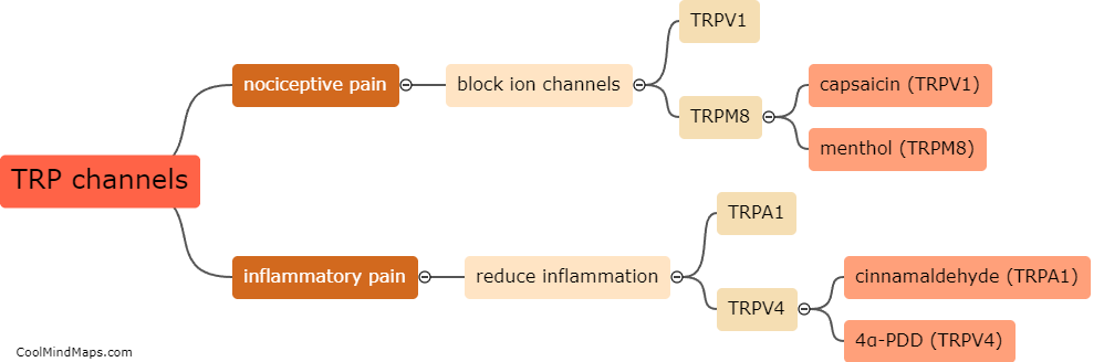 How can TRP channels be targeted for pain relief?