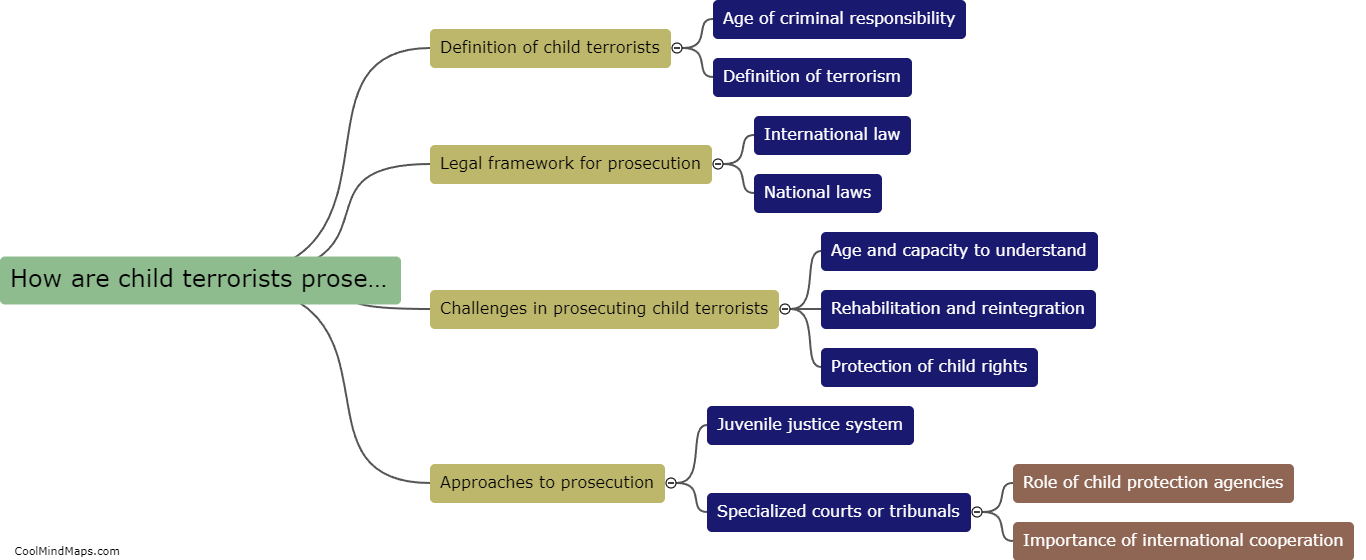 How are child terrorists prosecuted under international law?