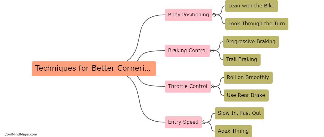 What are some techniques for better cornering on a motorcycle?