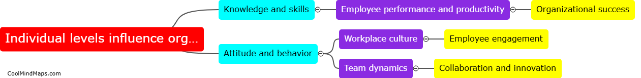 How do individual levels influence organization outcomes?